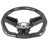 10-14 Ford Mustang CF & Leather Steering Wheel W/ Red Stitch & Indicator