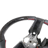 10-14 Ford Mustang CF & Leather Steering Wheel W/ Red Stitch & Indicator