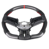 10-14 Ford Mustang Matte CF+Alcantara Steering Wheel W/Red Stitch+Indicator