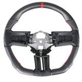 10-14 Ford Mustang Matte CF & Leather Steering Wheel W/Red Stitch&Indicator