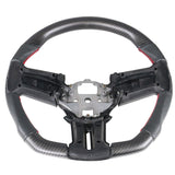 10-14 Ford Mustang Matte CF + Leather Steering Wheel W/ Red Stitching