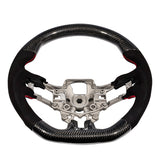 15-17 Mustang Steering Wheel Carbon Fiber with Suede Red Stitches