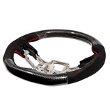 15-17 Mustang Steering Wheel Carbon Fiber with Suede Red Stitches
