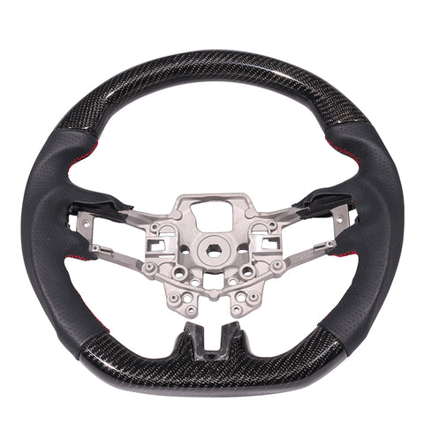 15-17 Ford Mustang  CF with Real Leather Steering Wheel Black