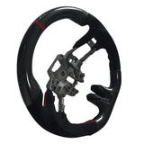 15-17 Mustang V3 Style Steering Wheel CF with Suede leather Red Ring
