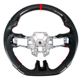 19-20 Ford Mustang V2 Steering Wheel CF & Leather W/ Red stitching Ring