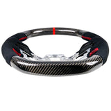19-20 Ford Mustang V3 Steering wheel CF W/ Alcantara Red Sttiching Red Ring