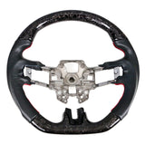 19-20 Ford Mustang V4 Steering Wheel Forge CF & Leather & Red Stitching