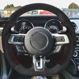 19-20 Ford Mustang V7 Steering Wheel Hiramitsu CF + Alcantara Red Stitching