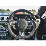 19-20 Ford Mustang Steering Wheel CF W/ Leather Black Red Stitching