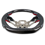 19-20 Ford Mustang Steering Wheel CF W/ Leather Black Red Stitching