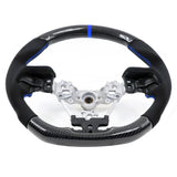 17-19 Impreza Carbon Fiber Steering Wheel Alcantara Blue Stitch & Indicator