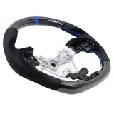 17-19 Impreza Carbon Fiber Steering Wheel Alcantara Blue Stitch & Indicator