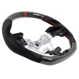 17-19 Impreza Carbon Fiber Steering Wheel Alcantara Red Stitch w/ Indicator