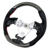17-19 Subaru Impreza Carbon Fiber Steering Wheel Alcantara With Red Stitch