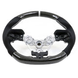 17-19 Impreza Carbon Fiber Steering Wheel Alcantara White Stitch w/ Ring