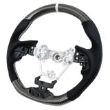 17-19 Impreza Carbon Fiber Steering Wheel Alcantara White Stitch w/ Ring