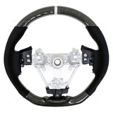 17-19 Impreza Carbon Fiber Steering Wheel Alcantara White Stitch w/ Ring