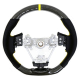 17-19 Impreza Carbon Fiber Steering Wheel Alcantara Yellow Stitch w/ Ring