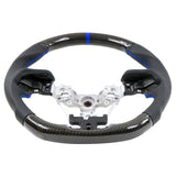 17-19 Impreza Carbon Fiber Leather Steering Wheel Blue Stitch & Indicator