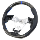 17-19 Impreza Carbon Fiber Leather Steering Wheel Blue Stitch & Indicator