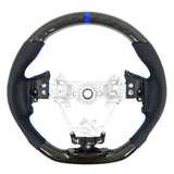 17-19 Impreza Carbon Fiber Leather Steering Wheel Blue Stitch & Indicator