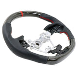 17-19 Impreza Carbon Fiber Leather Steering Wheel Red Stitch & Indicator