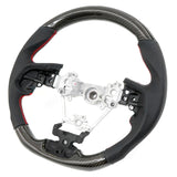 17-19 Impreza Carbon Fiber Perforated Leather Steering Wheel Red Stitch