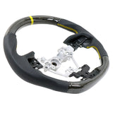 17-19 Impreza Carbon Fiber Leather Steering Wheel Yellow Stitch & Indicator