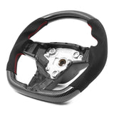 17-23 Tesla Model 3 & Y Carbon Fiber Steering Wheel Alcantara W/ Red Stitch
