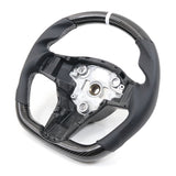 17-23 Tesla Model 3 & Y Steering Wheel Carbon Fiber Leather W/ White Stitch