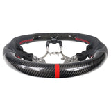 15-19 Subaru WRX Steering Wheel CF+Perf Leather+Red Stitching+Red Line