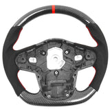 20-23 Toyota Supra A90 CF Steering Wheel Alcantara W/ Red Stitch & Stripe