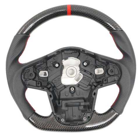 20-23 Toyota Supra CF Carbon Steering Wheel Leather W/ Red Stitch & Stripe