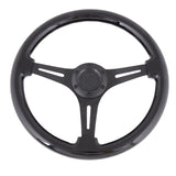 Universal 350mm 6 Hole Black Steering Wheel Spokes BD Logo Horn