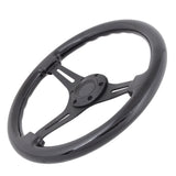 Universal 350mm 6 Hole Black Steering Wheel Spokes BD Logo Horn