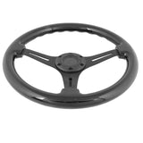 Universal 350mm 6 Hole Black Steering Wheel Spokes BD Logo Horn