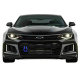 16-20 Chevy Camaro Front Tow Hook Bar Black Pole and Blue Circle - Aluminum