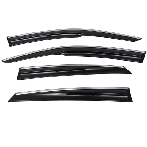 16-17 Honda Civic X Sedan Mugen Window Visors with Chrome Trim