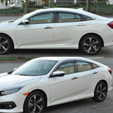 16-17 Honda Civic X 4D OE Style Window Visor with Chrome Trim